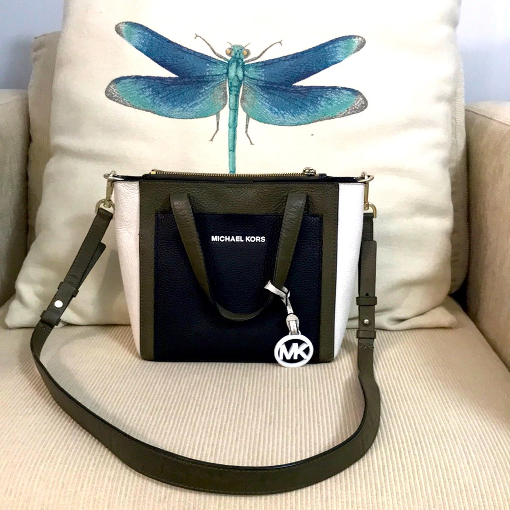 Gemma small tri-color pebbled leather crossbody